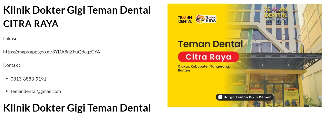 Klinik Gigi Terdekat Citra Raya