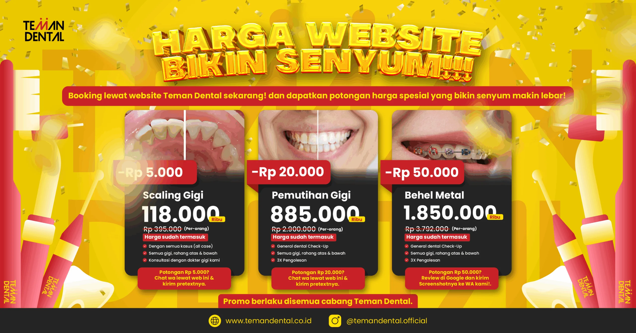 Promo Murah Via Website di Klinik Gigi Teman Dental