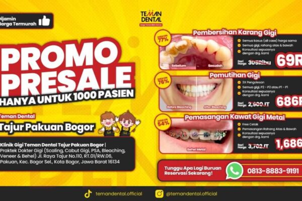 Pembersihan karang gigi dan perawatan gigi termurah no. 1