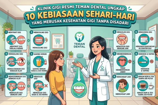 Klinik Gigi Resmi Teman Dental Ungkap 10 Kebiasaan Sehari-hari yang Merusak Kesehatan Gigi Tanpa Disadari (1)