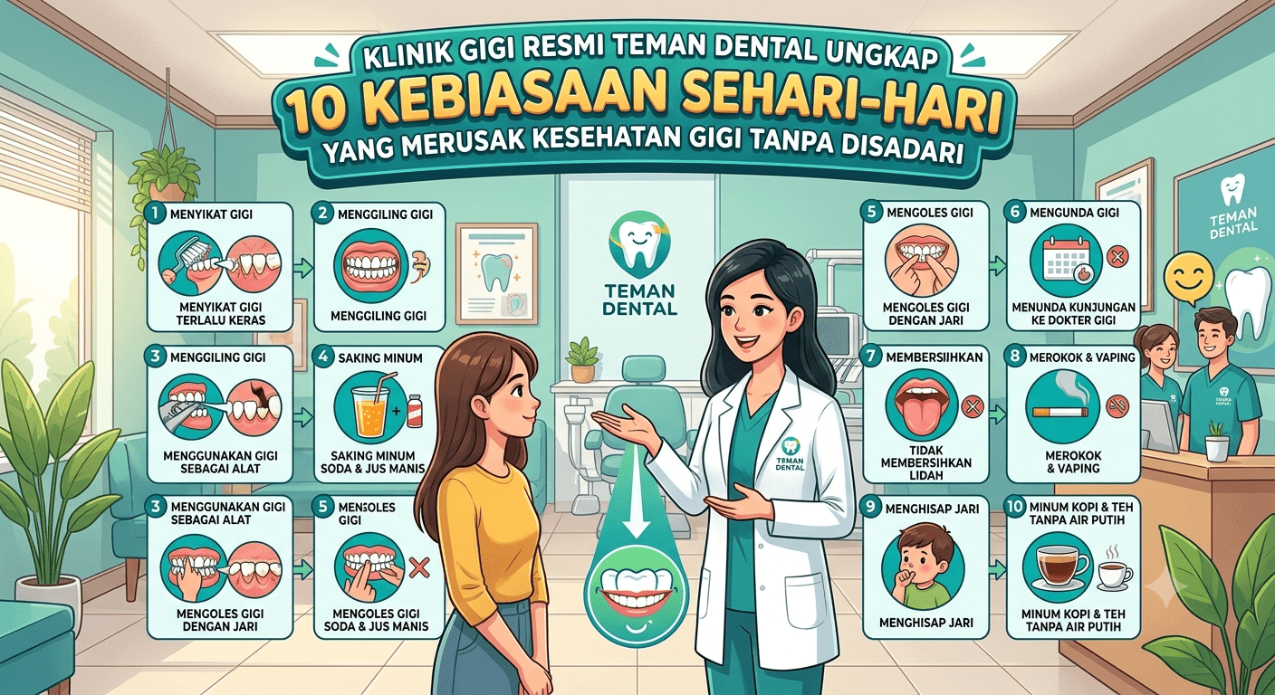 Klinik Gigi Resmi Teman Dental Ungkap 10 Kebiasaan Sehari-hari yang Merusak Kesehatan Gigi Tanpa Disadari (1)