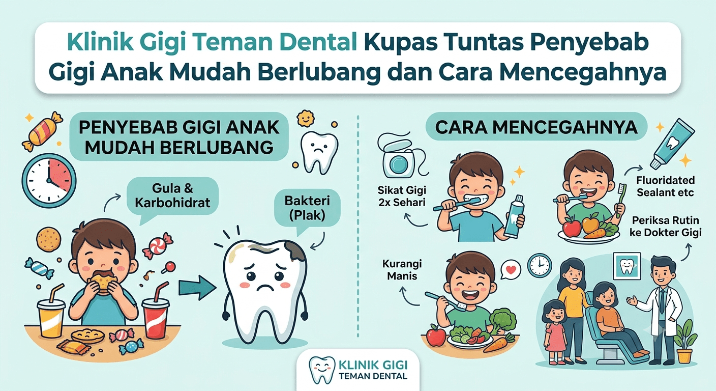 Klinik Gigi Teman Dental Kupas Tuntas Penyebab Gigi Anak Mudah Berlubang dan Cara Mencegahnya